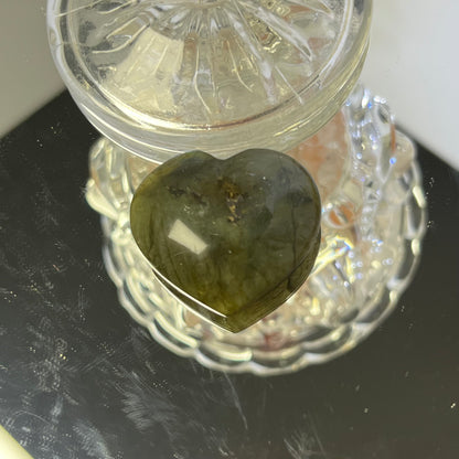 Crystal Heart Stress Relief Palm Stone, available in multiple colors/an item