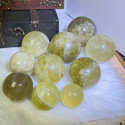 Lemon Yellow Quartz Sphere