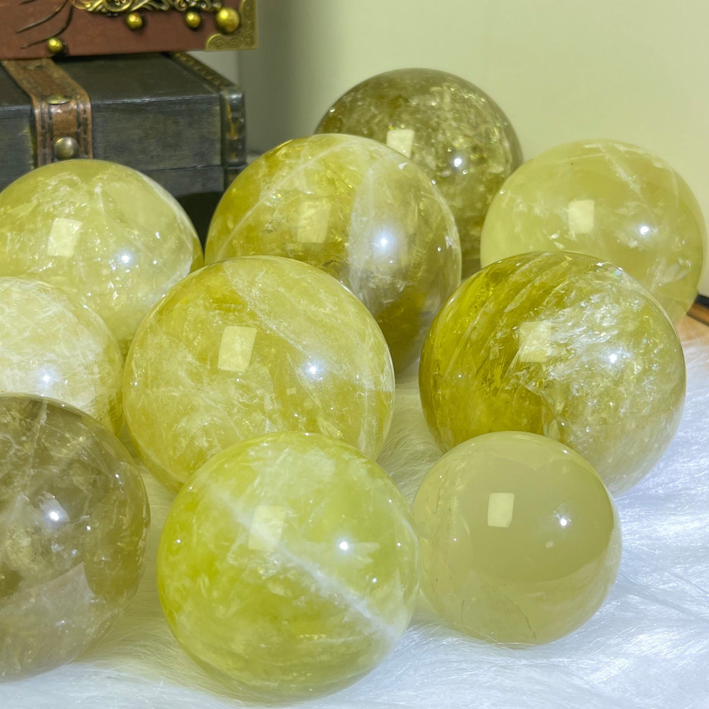 Lemon Yellow Quartz Sphere