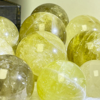 Lemon Yellow Quartz Sphere