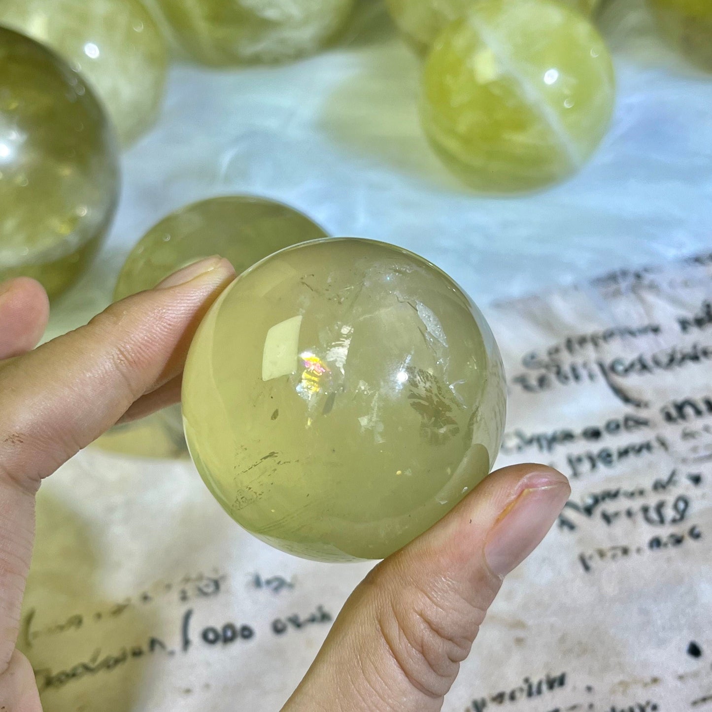 Lemon Yellow Quartz Sphere