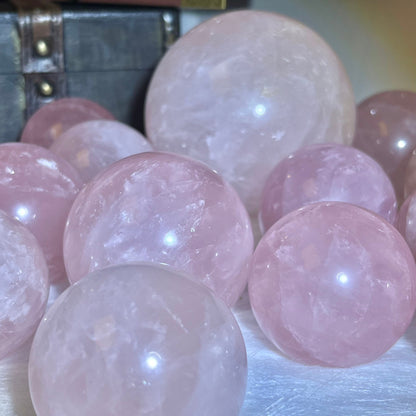 【Unconditional Love】Rose Quartz Sphere, for self-love, romantic love, familial affection, or friendship.